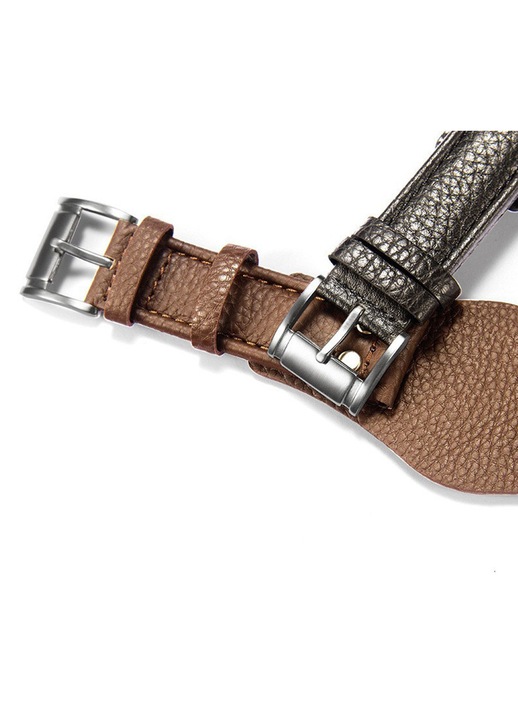 Bratara ceas, AjieQaQ, piele naturala, Curea ceas, compatibila ceas Fossil CH2891 CH2564 CH2565 CH2573 CH2574 si alte modele, Vine cu un instrument si 3 bare de arc, 22mm, negru