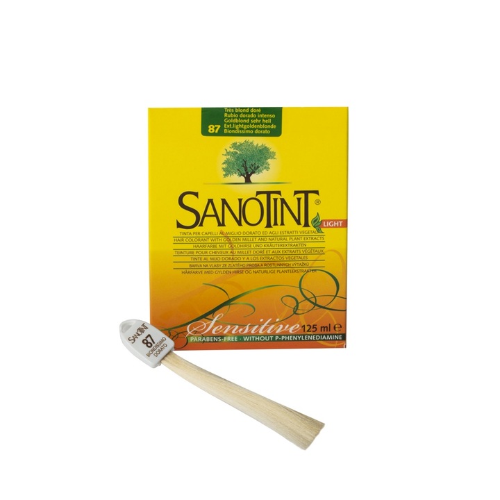 Vopsea par SanoTint Light cu ulei de mei auriu si extracte din plante - 125 ml. (Culoare: Extra Light golden blonde)
