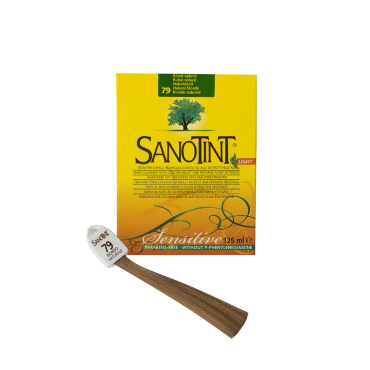 Vopsea par SanoTint Light cu ulei de mei auriu si extracte din plante - 125 ml. (Culoare: Natural blonde)