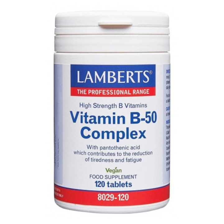 Complex Vitaminic B-50 Lamberts, 120 tablete, energizant, suport pentru sistemul nervos