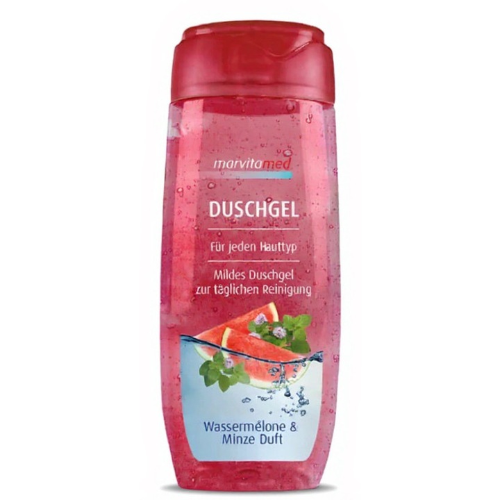 MarvitaMed tusfürdő, görögdinnye és menta, napi ápolásra, felfrissíti és puhítja a bőrt, 300 ml