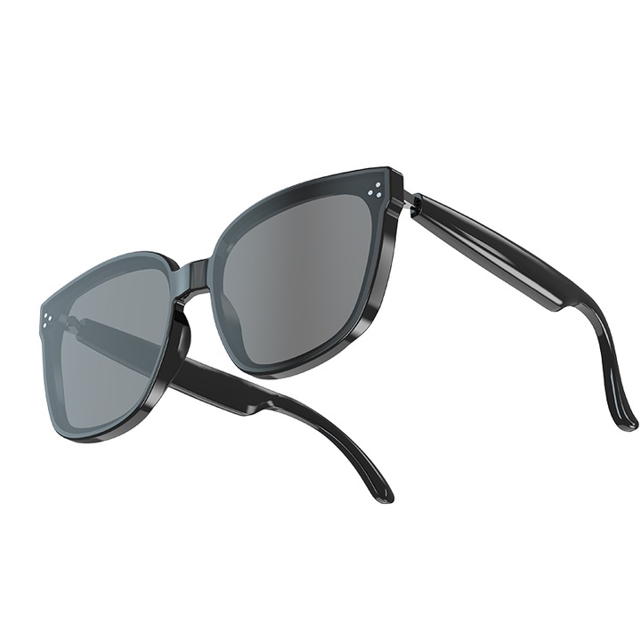 Ochelari de soare Smart Glasses, Asistent Vocal, Muzica, Preluare Apeluri Telefonice, Incarcare magnetica, Rezistenta la Apa IP65, Negru HY08