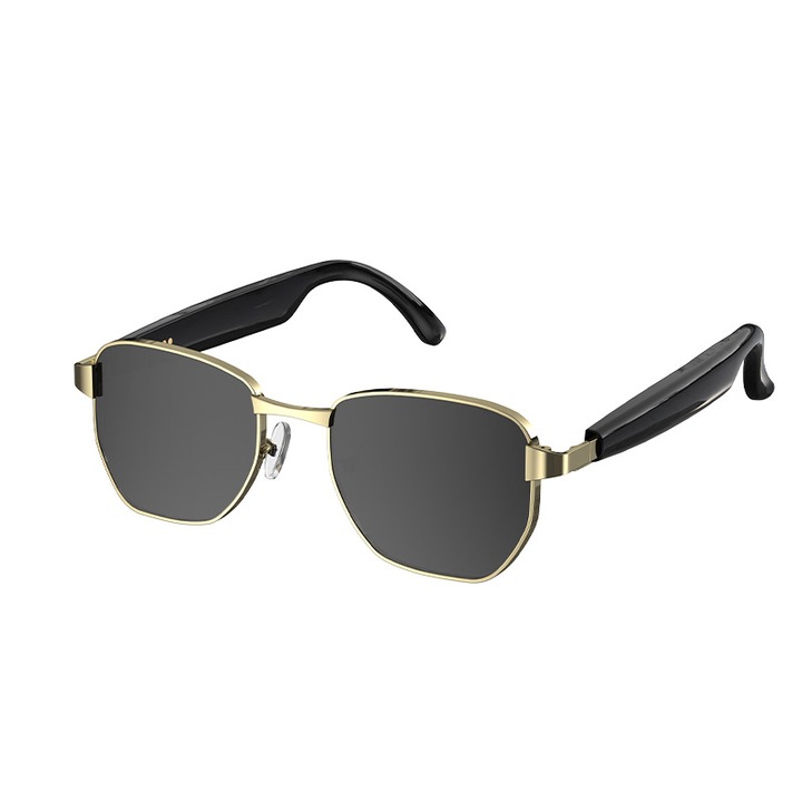 Ochelari de soare Smart Glasses, Asistent Vocal, Muzica, Preluare Apeluri Telefonice, Incarcare magnetica, Rezistenta la Apa IP65, Negru