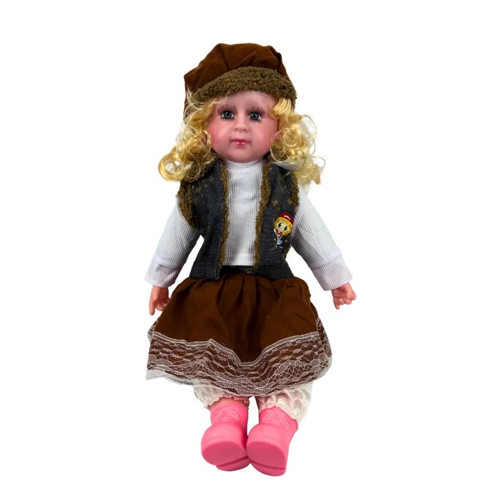 Melissa baba, bolgárul beszél és énekel, barna ruhában és mellényben