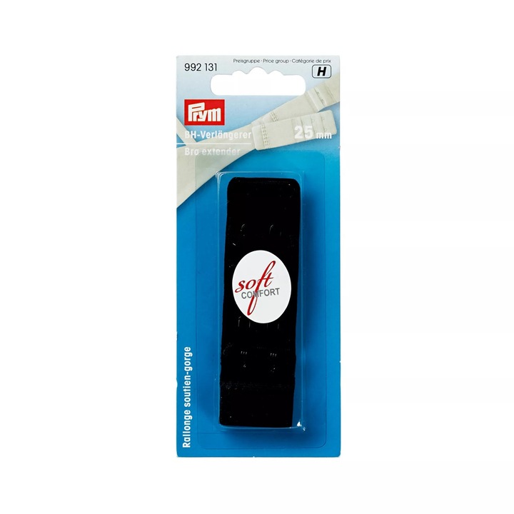 Prym melltartóhosszabbító, 3x2 akasztó, 25 mm, fekete, 1 darab