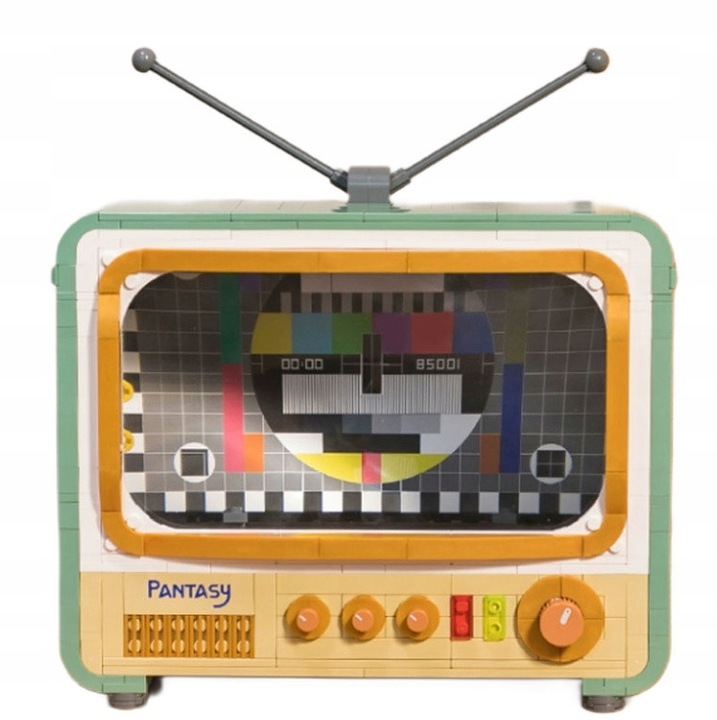 Építőkészlet, Pantasy, 85001, 22,7 x 26 x 10,9 cm, 6 év feletti gyerekeknek, retró TV, prémium minőség, műanyag, a készlet blokkokat tartalmaz egy vintage TV építéséhez