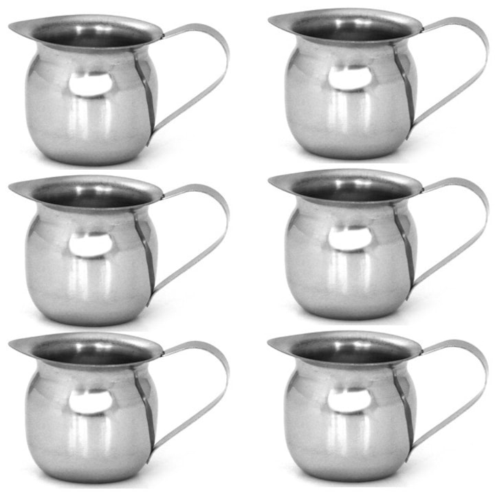 Set 6 cani din inox pentru lapte RAKI 150ml