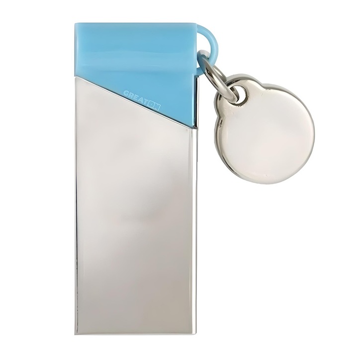 GREATON USB flash meghajtó gyors adatátvitellel, USB 3.0, vízálló, ütésálló és extrém hőmérsékletnek ellenálló, 4 GB kapacitású, ezüst/kék