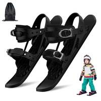 Mini Ski-uri, Marime (28-35), Pentru copii,1.1cm grosime, alunecare bidirectionala, inchideturi metalice, rezistenta ridicata, usor, durabil, Portabil, Se aplica: schi, patinaj, hochei, negru