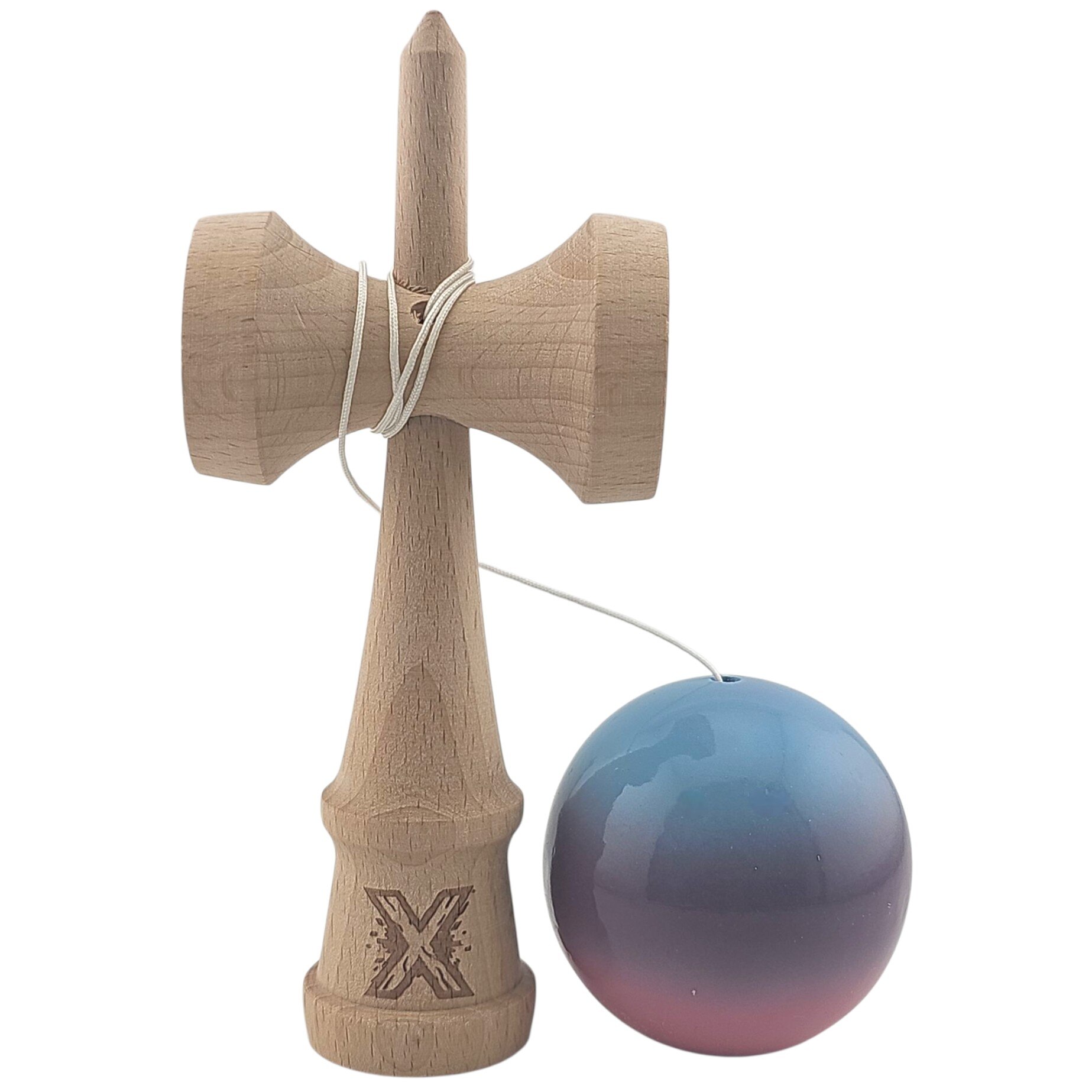 Kendama X Originala, Profesionala, Flippy, Super Sticky din Lemn