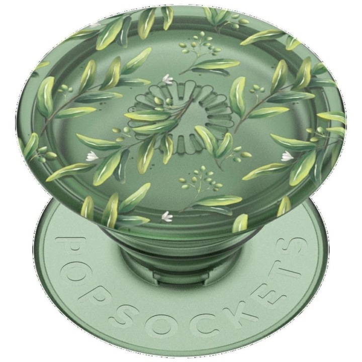 Универсален държач за телефон Popsockets PlantCore Grip Olive, разтегателен, зелен