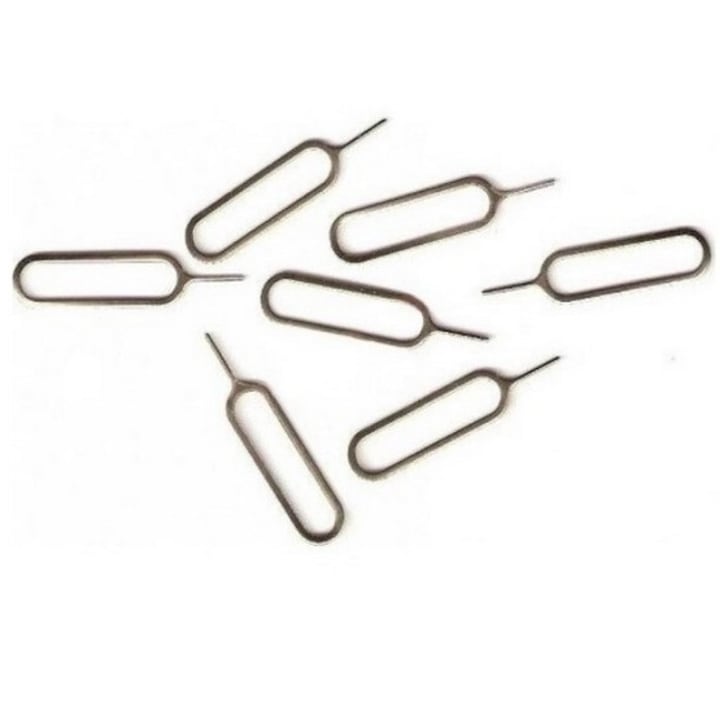 Set 7 bucatii cheie deschidere cartela SIM SkyTechs® ac de curatare a cardului SIM - Instrument metal de precizie pentru for iphone, Xiaomi Redmi Micro SD Card