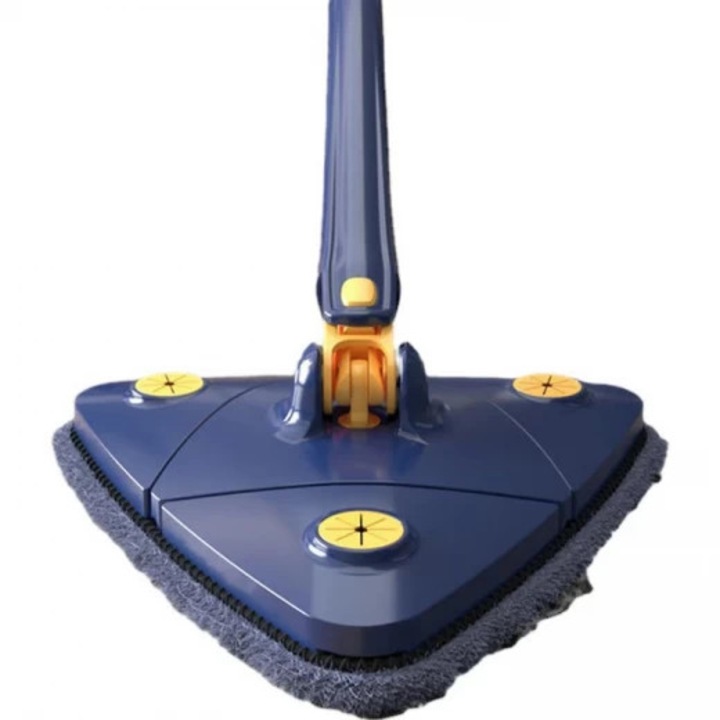 Mop rotativ 360°, Cap Triunghiular, Maner Telescopic, Microfibra Lavabila, Brivoo®