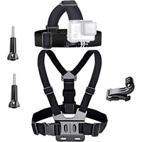 Accesorii pentru camera de actiune, banda de cap si suport pentru piept, compatibile cu AKASO EK7000, Brave 4, Brave 7 LE, V50X, Native/GoPro HERO 13, 12, 11, 10, 9, 8, 7, 6, 5, VEMONT, Dragon Touch, ODDV, HDV, LS, ApexcexcexcAM, REMALI