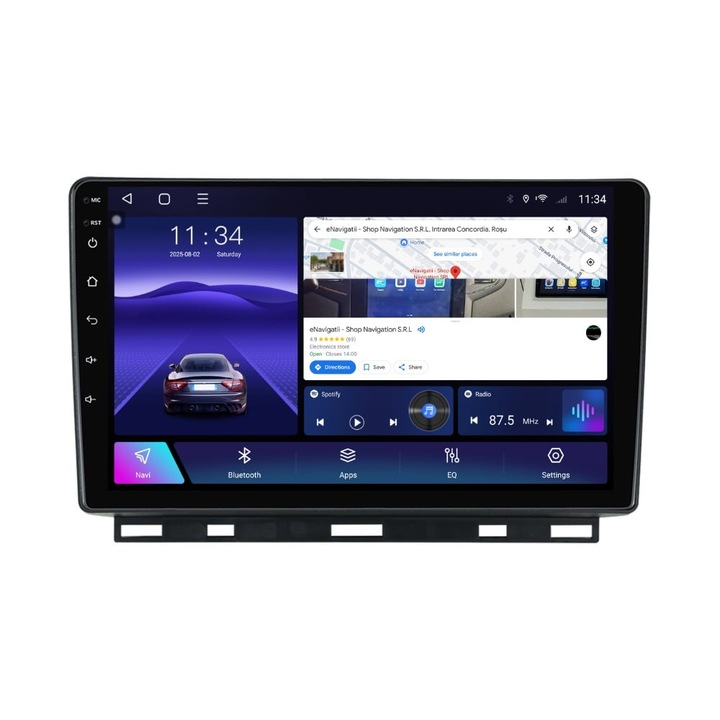 Navigatie Renault Clio V (dupa 2019) cu Android, 6GB RAM, 128GB ROM, Ecran QLED 9" Touchscreen, CarPlay Wireless, DSP