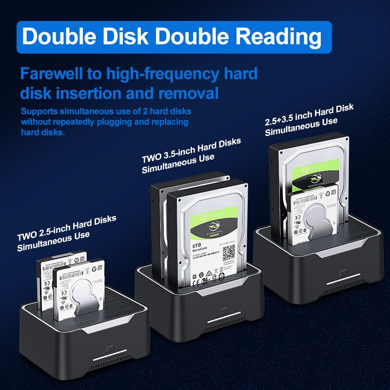 Statie de andocare pentru hard disk RGB, USB 3.0, Docking Station Dual ...