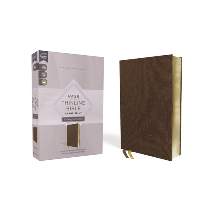 Nasb, Thinline Bible, Large Print, Passaggio Setting, Leathersoft, Brown, Red Letter, 1995 Text, Comfort Print: Elegantly Uniting Single and Double Co