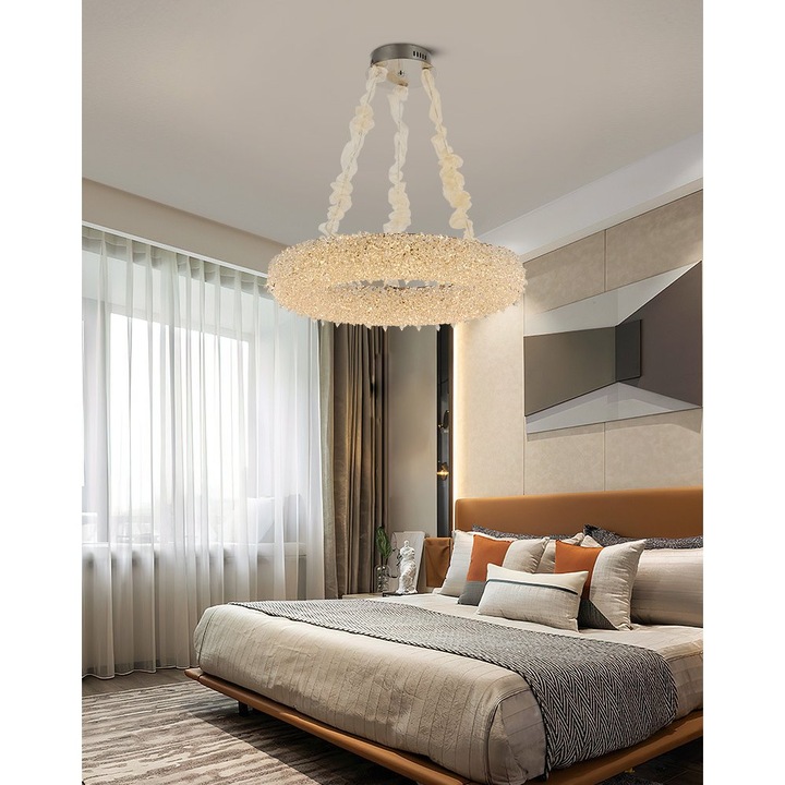 Полилей от кристал HOHENZOLLERN Magno, 40W, Топла/Студена/Неутрална светлина, Диаметър 66см, Златист, Регулируема височина