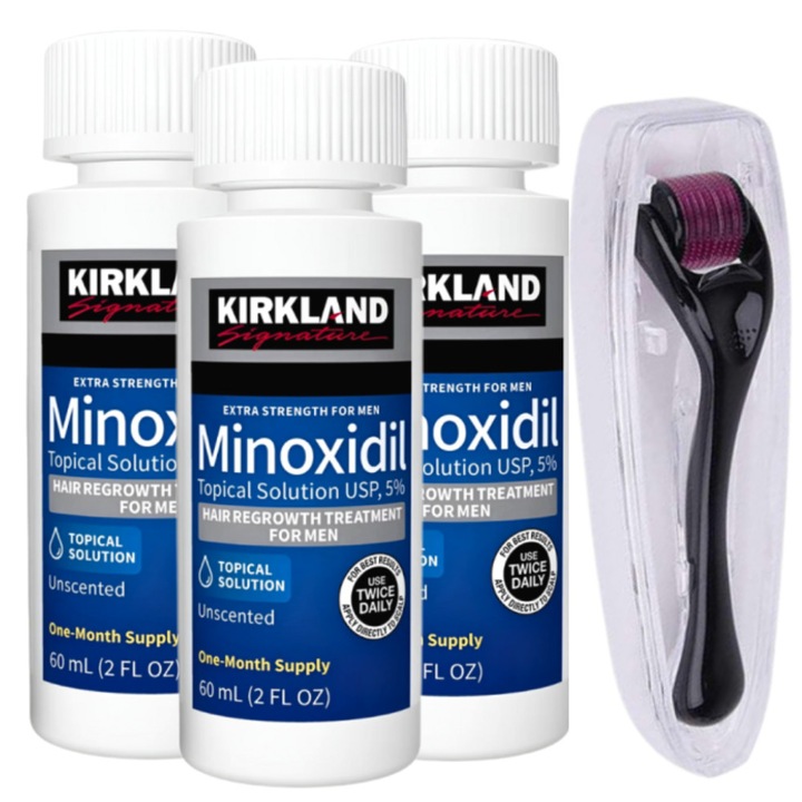 Hajhullás és szakállnövekedés elleni kezelés, 3 hónapos használat, 0,5 mm-es dermaroller védőtokkal