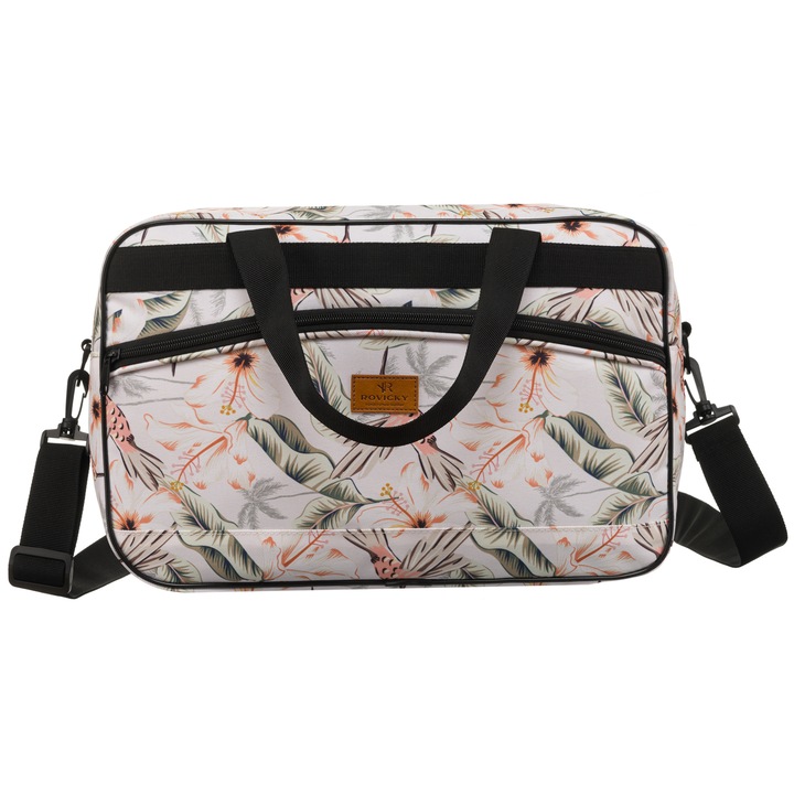 Geantă de voiaj unisex Rovicky, poliester, crem, 25x40x20cm