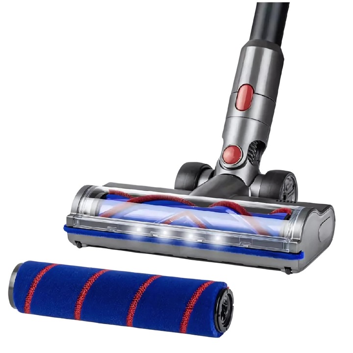 Perie Turbo cu lumina LED si 2 role e-SWC Supreme® pentru aspirator Dyson V7 / V8 / V10 / V11 / V15, echivalent cu 972182-03