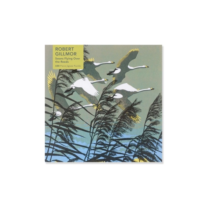 Adult Jigsaw Puzzle Robert Gillmor Swans Flying Over the Reeds 500 Pieces 500-Piece Jigsaw Puzzles, Flame Tree Studio