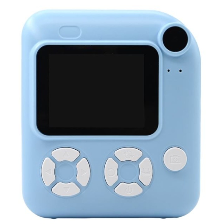 Camera Foto/Video pentru Copii cu Imprimare Instant, USB-C, MP3 & 5 Jocuri, Baterie 1000 mAh, 2 Role Hartie Incluse