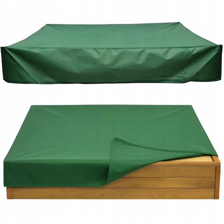 Homoktakaró szett tokkal, 120x120x20 cm, vízálló anyag - hatékony védelem az eső és a nedvesség ellen, véd a levelek, por és állatok ellen, univerzális méret, könnyen össze- és szétszerelhető, zöld