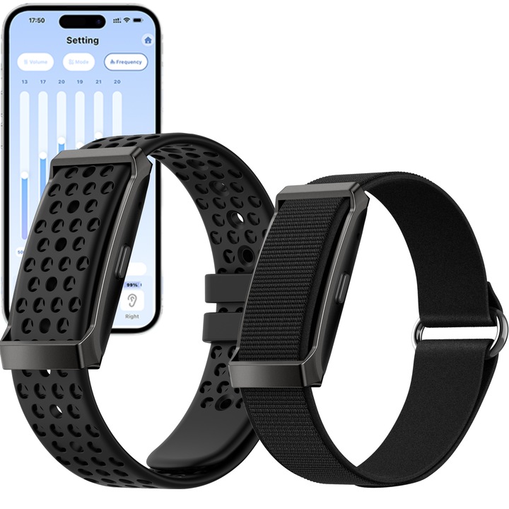 NeoHGS Умна фитнес гривна с мониторинг на пулса, SpO2, сън, стрес, калории, стъпки, 100+ спортни режима, известия за обаждания/SMS/WhatsApp, водоустойчивост IP68, магнитно зареждане, Android и iOS, черна