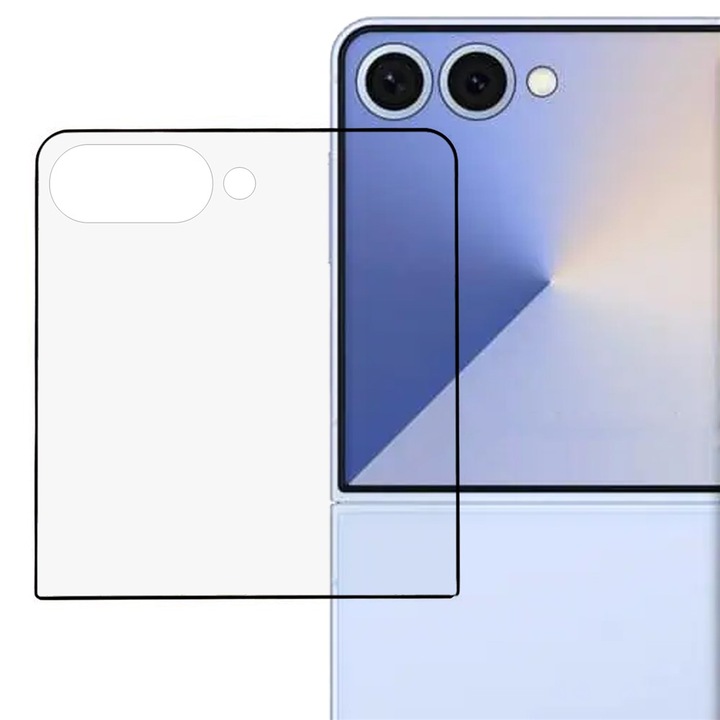 Стъклен протектор за Samsung Z Flip 7, външен екран, пълно лепене, черни ръбове