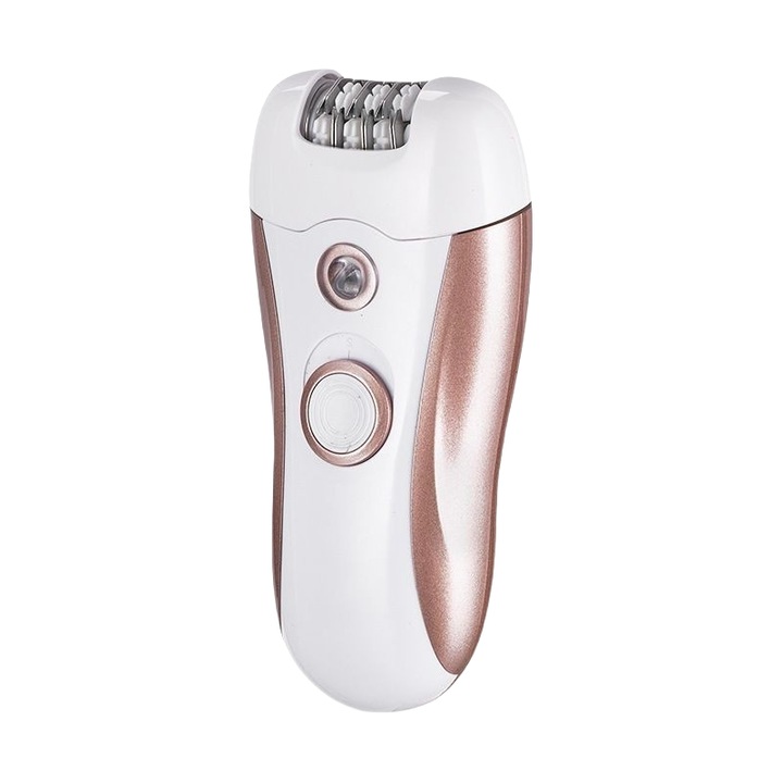 Epilator electric, 5W, lavabil, umed/uscat, potrivit pentru tot parul corporal, reincarcabil USB, ergonomic, portabil, auriu roz