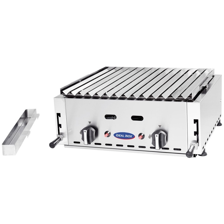 Gratar cu roca vulcanica Ideal Inox 90 cm gaz