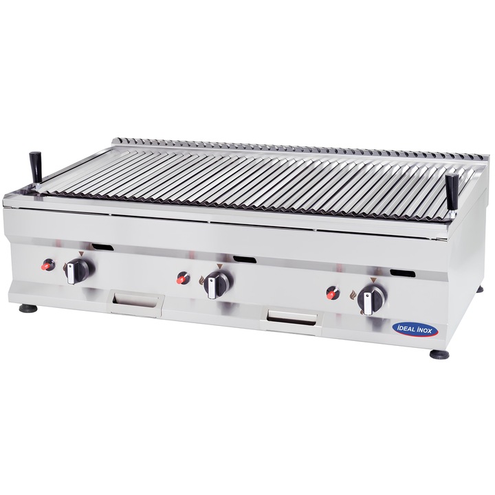 Gratar profesional cu roca vulcanica 900x500x250 Ideal Inox gaz Linia 500