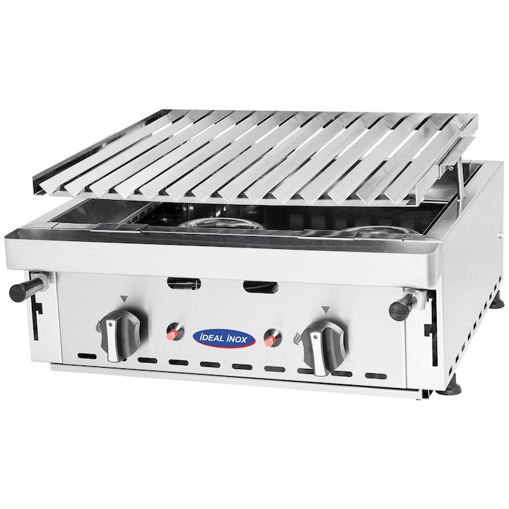 Gratar cu roca vulcanica Ideal Inox 60 cm gaz natural