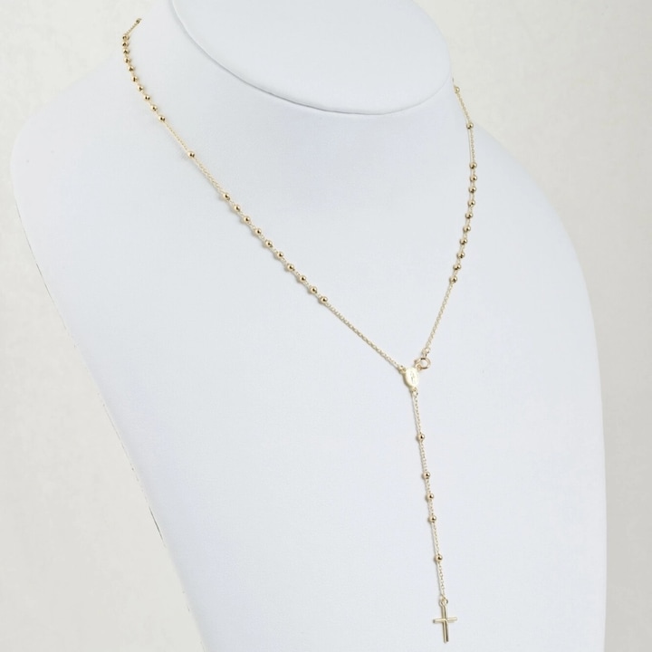 Rozariu 42 cm din Aur Galben de 9k cu Bile si Lant Diamantat, Sandra Ferretti, 2.92g