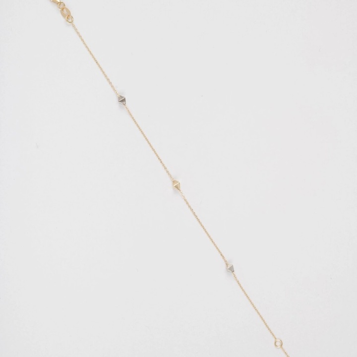 Bratara din Aur Galben si Alb de 18K cu Romburi si Lant Diamantat, Sandra Ferretti, 1.07 g