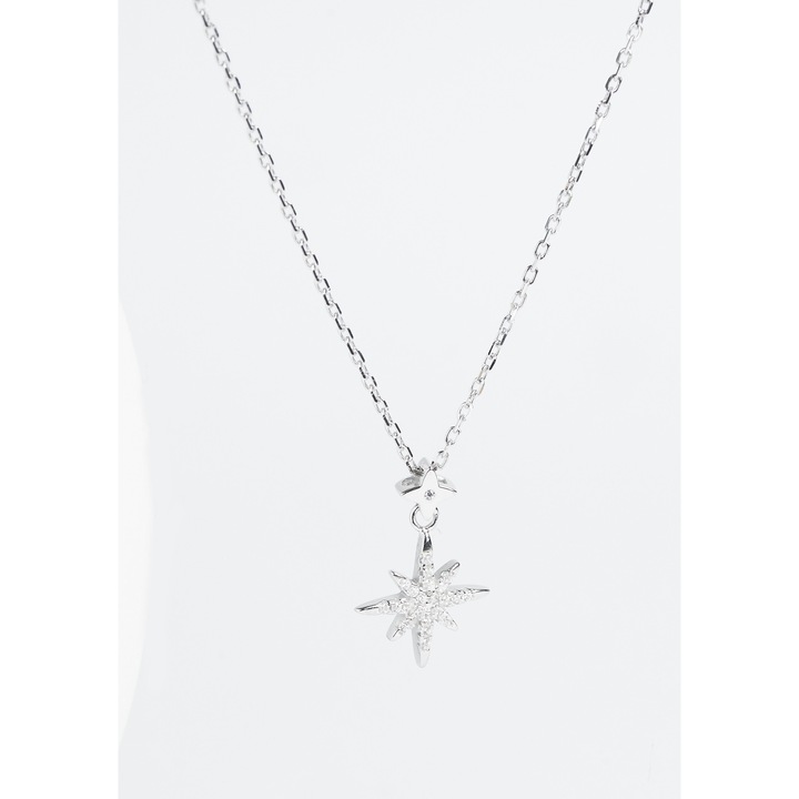 Lant dama Argint 925 cu pandantiv stea, zirconii, universala