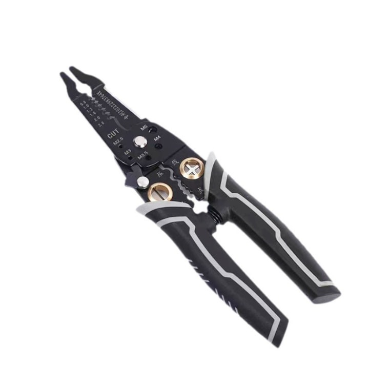 Cleste multifunctional pentru legat/taiat/dezizolat, 9 inch, inox, negru