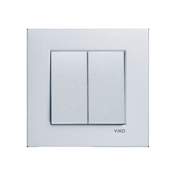 Comutator simplu, 10AX, 250V, Argintiu, (fara rama)