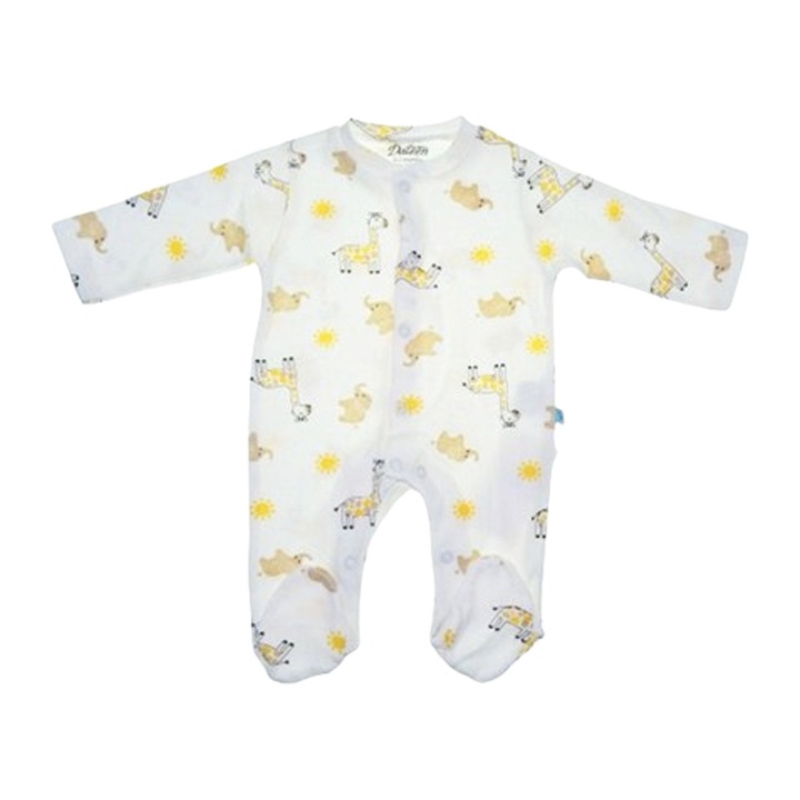 Hosszú ujjú gyerek overál, állatokkal, Mini Junior SLPA1408AF, Krém 121222