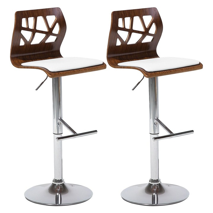 Bárszék kétdarabos szettben Petersburg Műbőr Fehér