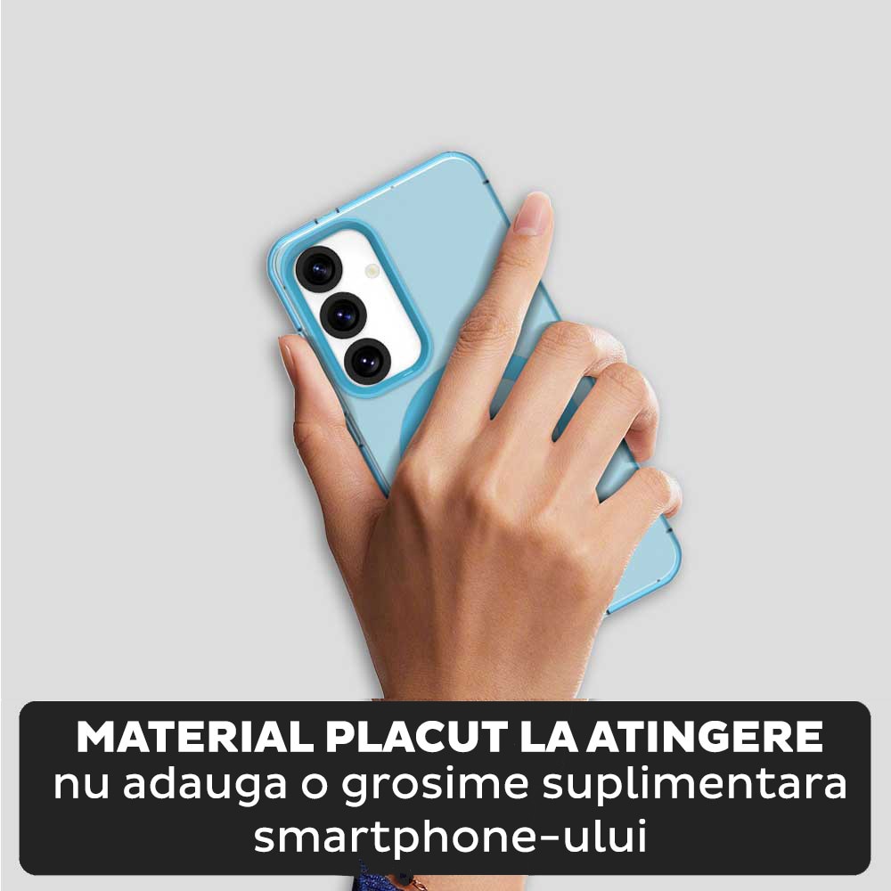 Husa pentru Samsung Galaxy A55 5G DaDen® CandyCase MagSafe, Antisoc, Incarcare wireless, Butoane protejate, Albastru