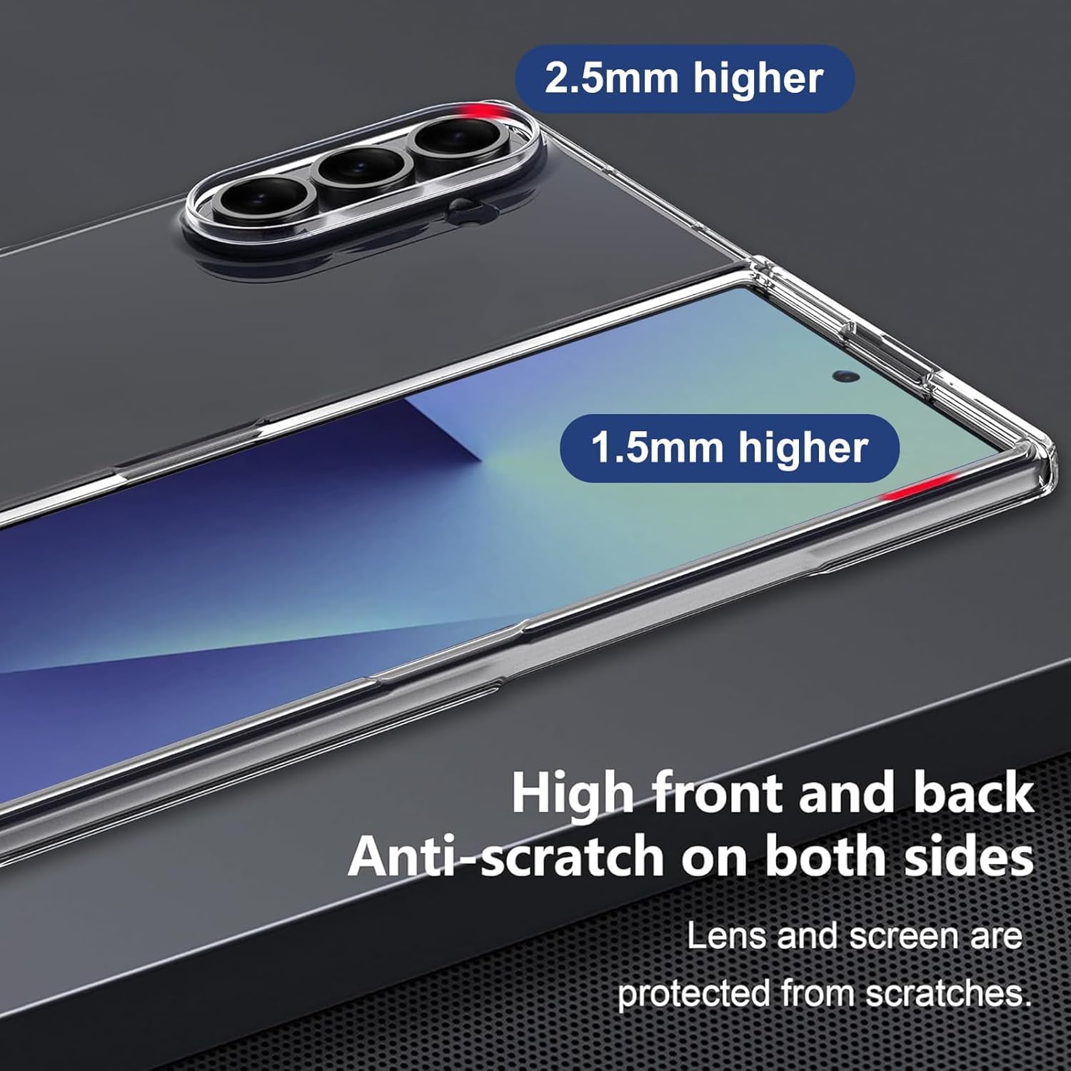 Carcasa transparenta slim TPU pentru Samsung Galaxy Z Fold7, rezistenta la zgarieturi