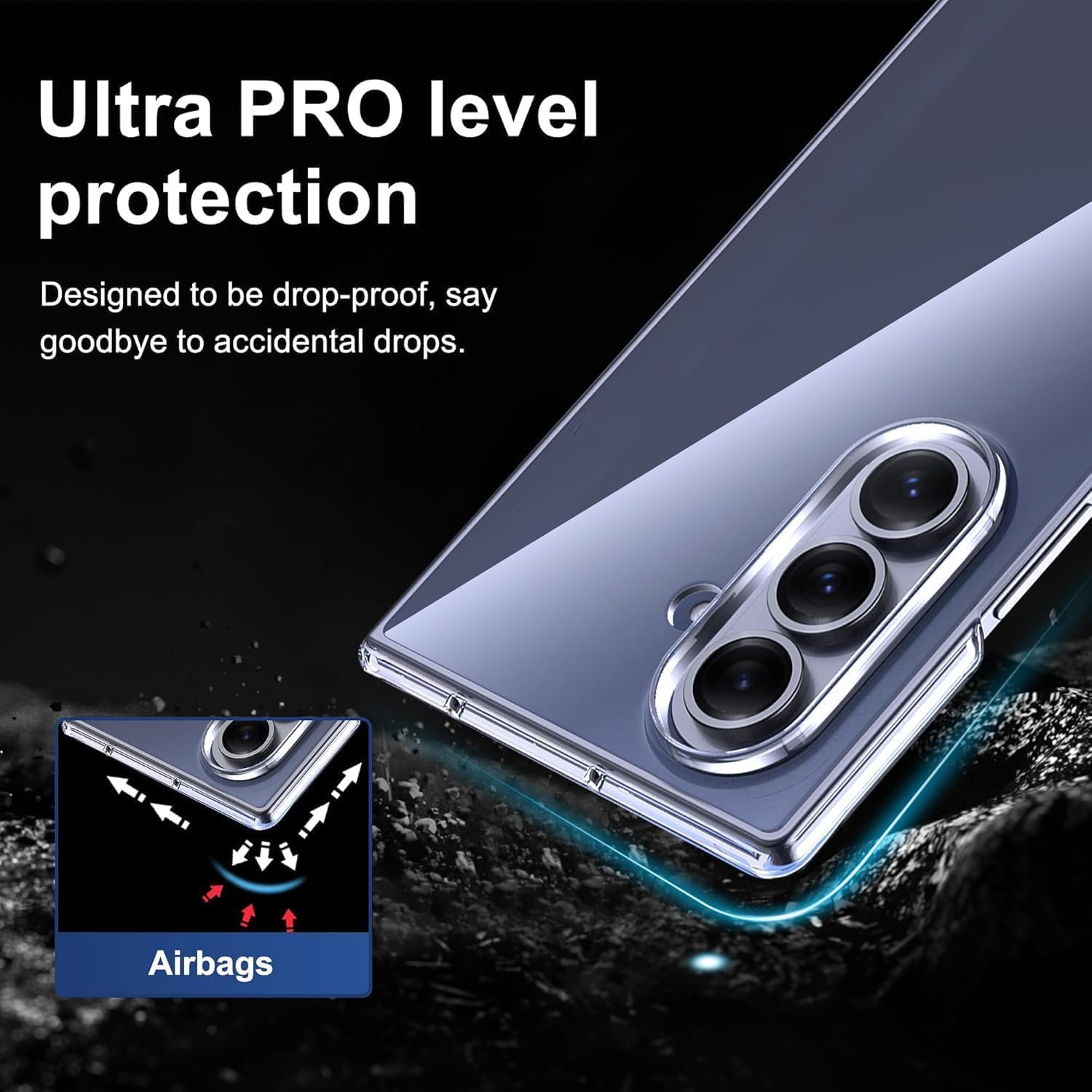 Carcasa transparenta slim TPU pentru Samsung Galaxy Z Fold7, rezistenta la zgarieturi