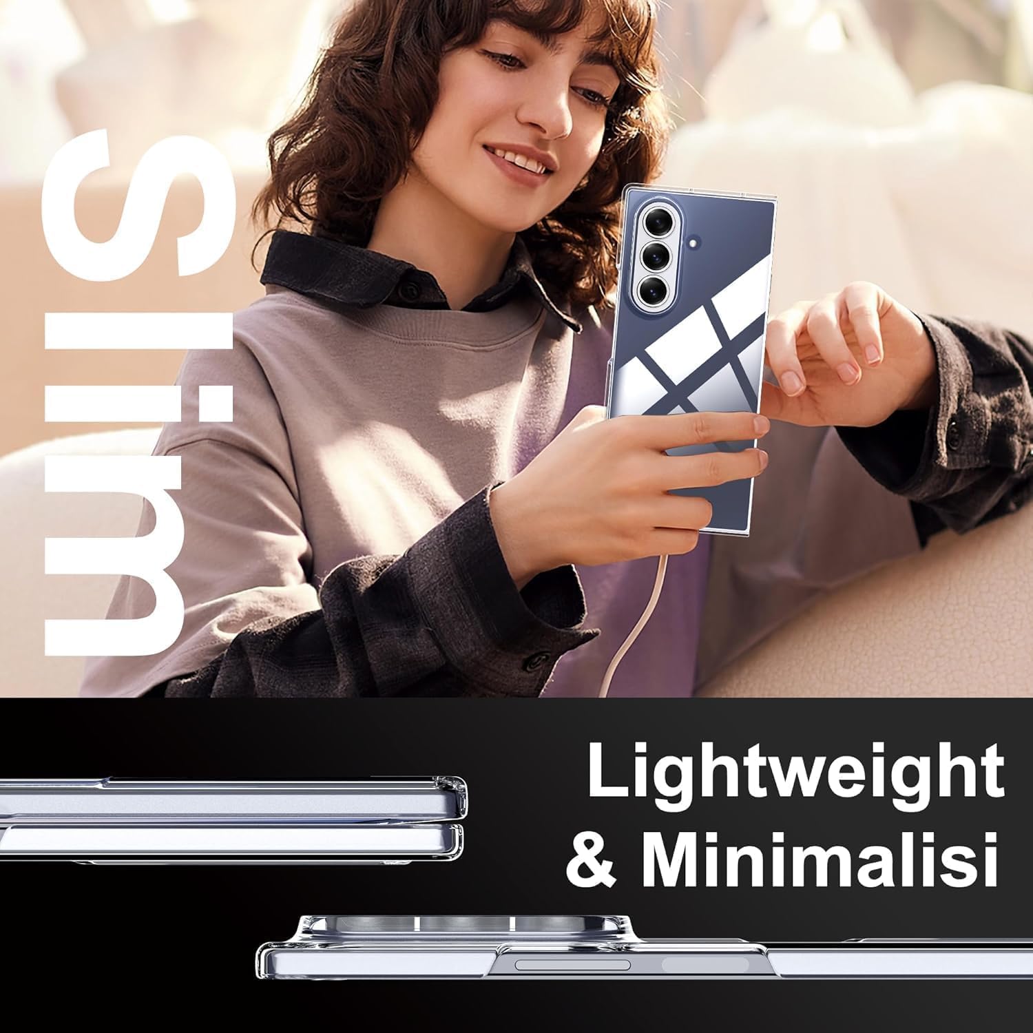 Carcasa transparenta slim TPU pentru Samsung Galaxy Z Fold7, rezistenta la zgarieturi