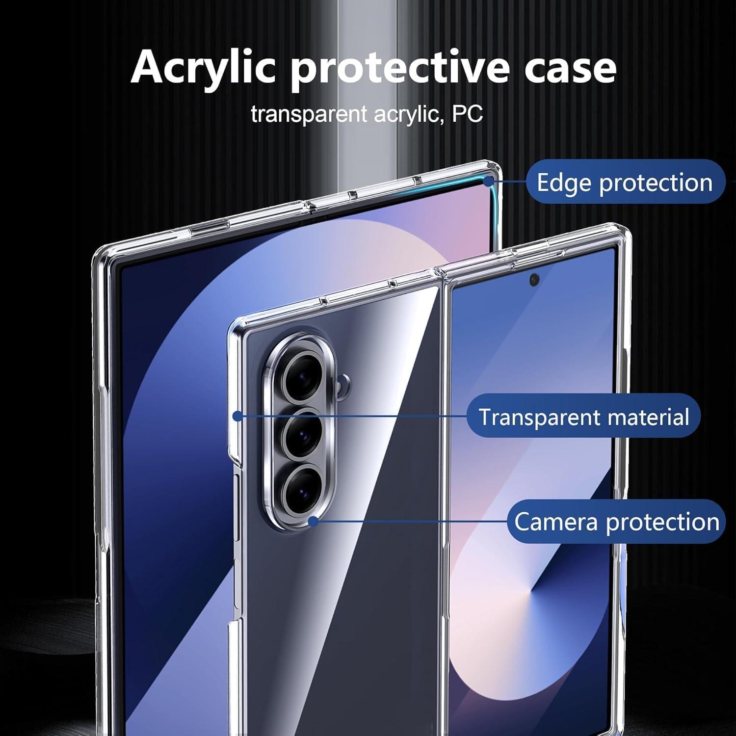 Carcasa transparenta slim TPU pentru Samsung Galaxy Z Fold7, rezistenta la zgarieturi