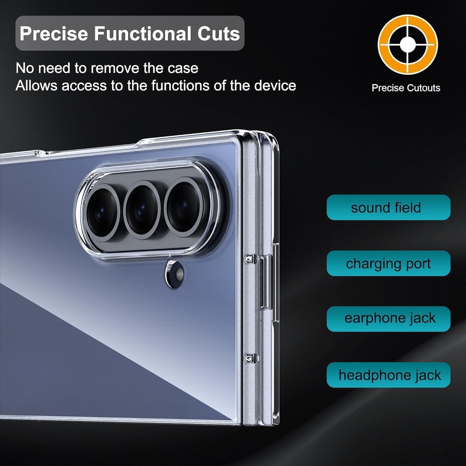 Carcasa transparenta slim TPU pentru Samsung Galaxy Z Fold7, rezistenta la zgarieturi