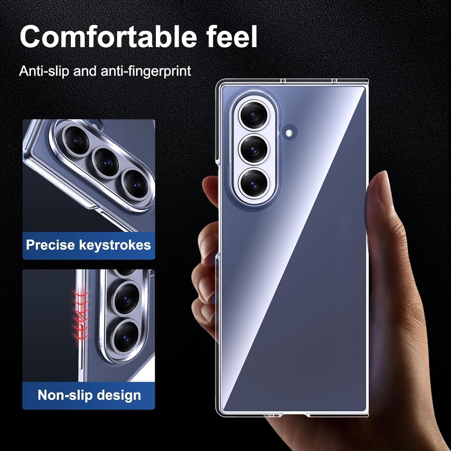 Carcasa transparenta slim TPU pentru Samsung Galaxy Z Fold7, rezistenta la zgarieturi