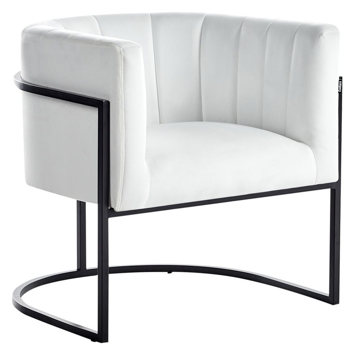 Fotel Larvik ii Bársony Fehér