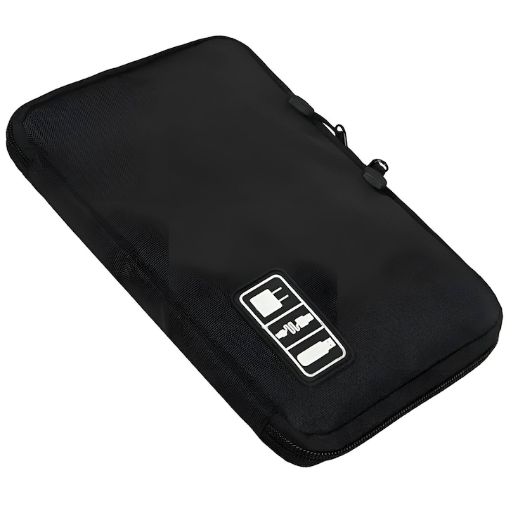 Husa Depozitare Cabluri si Accesorii Stef's Cat Electronice, 25.5x17.5x2cm, Negru